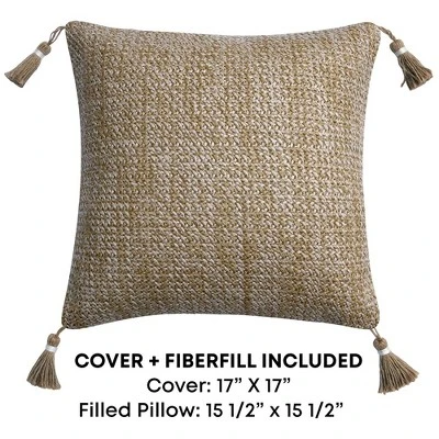 "Honeycomb Outdoor" Raffia Natural Toss Pillows (2-Pack)
