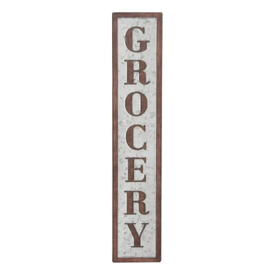 Farmhouse Metal Sign Wall Decor Brown/Gray - Olivia & May - Image 5