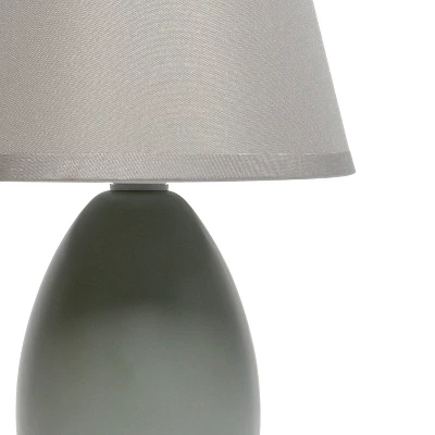 9.45" 2pk Petite Ceramic Oblong Bedside Table Desk Lamps With Matching Tapered Drum Shade Gray - Creekwood Home - Image 9