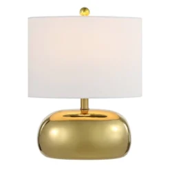 JONATHAN Y Calix 20" Mid-Century Glam Ceramic/Iron (Includes LED Light Bulb) Table Lamp Gold