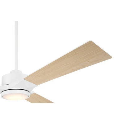 56" Casa Vieja Kali Matte White LED Damp Ceiling Fan With Remote - Image 6