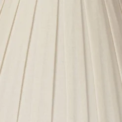 Springcrest Creme Linen Medium Box Pleat Lamp Shade 7" Top X 14" Bottom X 11" High (Spider) Replacement With Harp And Finial