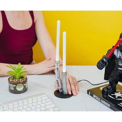 Ukonic Star Wars Ahsoka Tano White Dual Lightsabers 12-Inch Mini LED Mood Light - Image 4