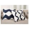 20"x20" Oversize Kilim Design Down Filled Square Throw Pillow Navy Blue - Saro Lifestyle