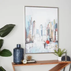 Canvas City Framed Wall Art With Silver Frame Multi Colored - Olivia & May