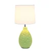 14.17" Traditional Ceramic Texture Thumbprint Tear Drop Table Desk Lamp With Tapered White Shade Green - Creekwood Home