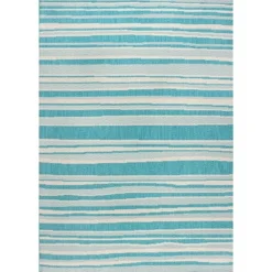 Castara Wavy Stripe Modern Indoor/Outdoor Area Rug - JONATHAN Y