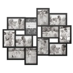 12-Photo Picture Frame Collage - Multi-Picture Wall-Mounted Display Gallery With 12 Openings For 4x6-Inch Photos Or Pictures By Lavish Home (Black)