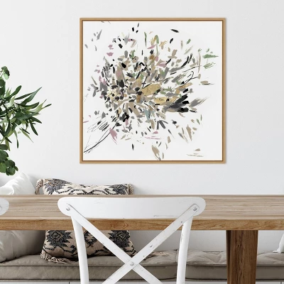 22" X 22" Dabbing Bouquet By Asia Jensen Framed Canvas Wall Art Light Brown - Amanti Art - Image 4