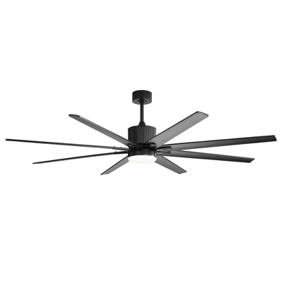 Smart Ceiling Fan With Lights And Remote APP Control Alexa Indoor Outdoor Low Profile Black Ceiling Fan With 3 Downrod For Living Room Farmhouse Patio - Image 5