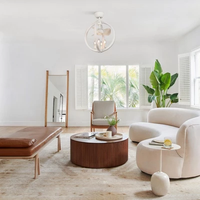 Parrot Uncle 18.4" Antique White Indoor Bladeless Ceiling Fan, Modern - Image 2