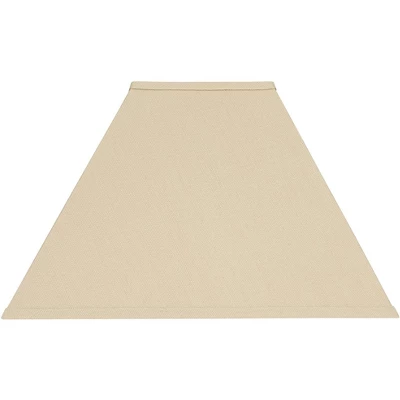 Springcrest Set Of 2 Square Lamp Shades Neutral Beige Medium 6" Top X 16" Bottom X 10" High Spider Replacement Harp Finial Fitting - Image 3