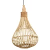 1-Light Armsfield Bell Pendant With Wood Shade Brown - EGLO