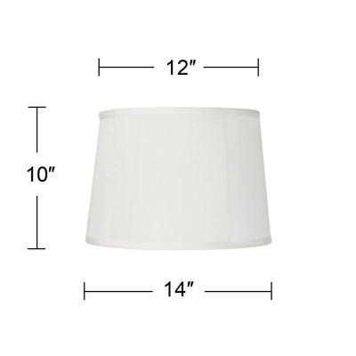 Springcrest Set Of 2 Drum Lamp Shades Off-White Medium 12" Top X 14" Bottom X 10" Slant Spider Replacement Harp And Finial Fitting - Image 3