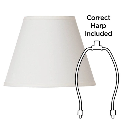 Springcrest Set Of 2 Empire Lamp Shades Off-White Small 6" Top X 11" Bottom X 8.5 Slant Spider Replacement Harp And Finial Fitting - Image 5