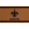 Evergreen New Orleans Saints Logo Turf Mat, Brown- 28 X 16 Inches Indoor Outdoor Doormat