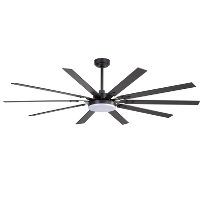 Airsurfer 72" Ceiling Fan With LED Light And Remote Black Ceiling Fan With Memory Function 10 Plywood Blades 6 Speed Reversible Quiet DC Motor - Image 3