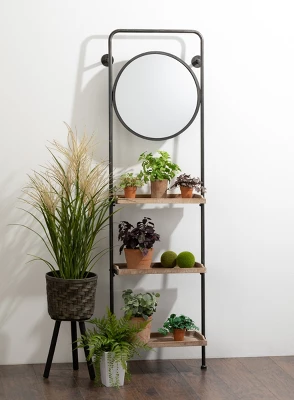 Sullivans Wall Mirror Shelf 74"H Black