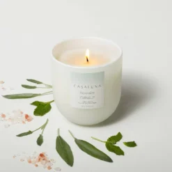 Serenity Core Frosted Glass Candle White - Casaluna™