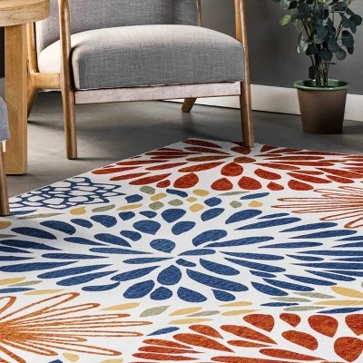 NuLOOM McEwen Bohemian Floral Machine Washable Area Rug - Image 8