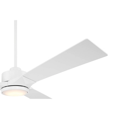 56" Casa Vieja Kali Matte White LED Damp Ceiling Fan With Remote - Image 5