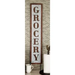 Farmhouse Metal Sign Wall Decor Brown/Gray - Olivia & May
