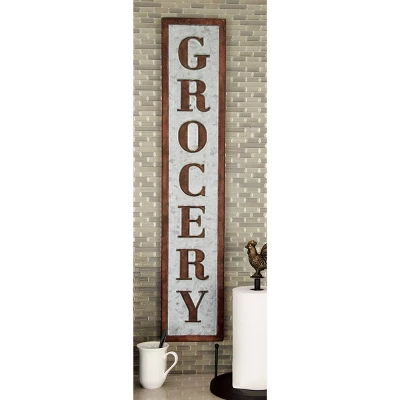 Farmhouse Metal Sign Wall Decor Brown/Gray - Olivia & May