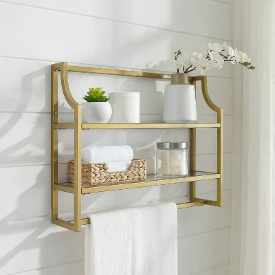 Aimee Wall Shelf Gold - Crosley - Image 3