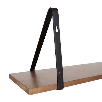 38" Soloman Wooden Shelf With Metal Brackets - Kate & Laurel All Things Decor - Image 2