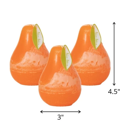 Tangerine Timber Pear Candles - Set Of 3 - Image 3