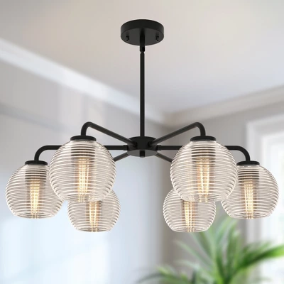 DORESshop 5-Light Black Chandelier Light Fixture Light Base