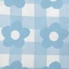 16"x16" Spring Flowers On Gingham Square Throw Pillow Carolina Blue - E By Design: Indoor Decorative Cushion, Twill Polyester Fabric