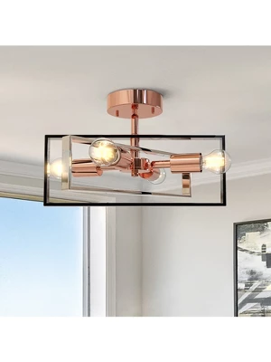Nextop 15 Inch 4-Light Rose Gold Semi Flush Mount Ceiling Light - Image 5
