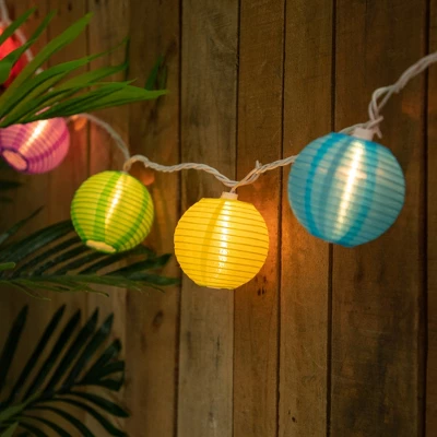 Northlight Round Lantern Indoor Outdoor Patio String Light Set - 7.25' White Wire - 10ct - Image 3