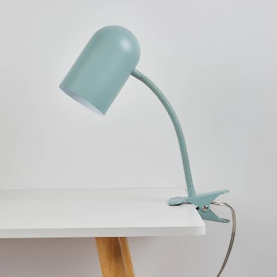 15" Carter Clip-Arm Desk Lamp With Adjustable Gooseneck Matte Teal - Globe Electric - Image 8