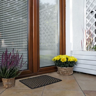 Evideco French Home Goods Front Door Mat HAROLD For Outdoor Weather-Resistant & Durable Rubber Rug - Non-Slip Entryway Doormat - 24x16 Inches - Image 2