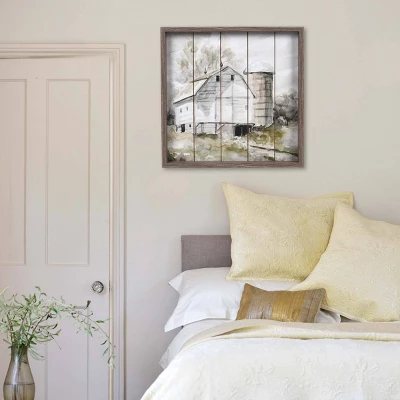 18" X 18" Rustic Barn MDF Wall Sign Panel Brown - Prinz