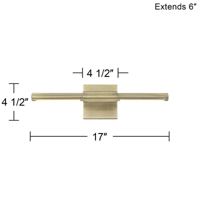 Possini Euro Design Anthony 17" High Modern Picture Wall Lamp Light Fixture Mount Living Room Indoor Hallway LED Hardwired Gold Antique Brass - Image 3