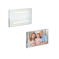 Azar Displays Clear Acrylic Wall Artwork And Photo Frame With Tape 7" W X 5" H - Portrait / Vertical, 2-Pack