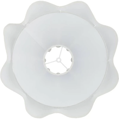 Springcrest 6" Top X 18" Bottom X 10" High X 10" Slant Lamp Shade Replacement Large White Wave Empire Modern Linen Fabric Spider Harp Finial - Image 4