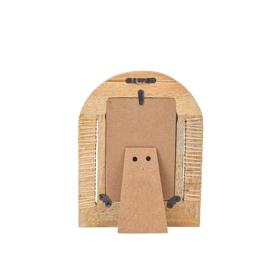 4x6 Inch Arched Picture Frame Mango Wood, MDF, Rattan, Metal & Glass By Foreside Home & Garden - Image 3