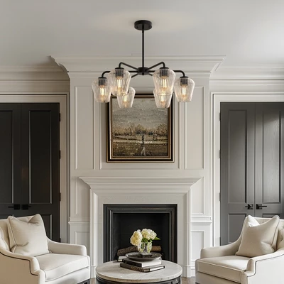 DORESshop 5-Light Black Chandelier Light Fixture Light Base - Image 2