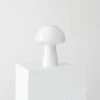 Brightech Mushroom Mid-Century (Includes LED Light Bulb) Desk Table Lamp Frosted White Glass: Frosted Glass, 9.5" Dome Shade