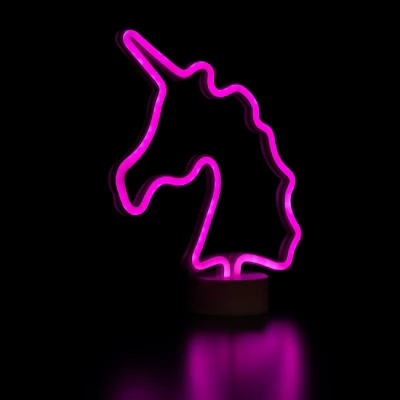 Northlight 11" Battery Operated Neon Style LED Unicorn Table Light - Pink - Image 4