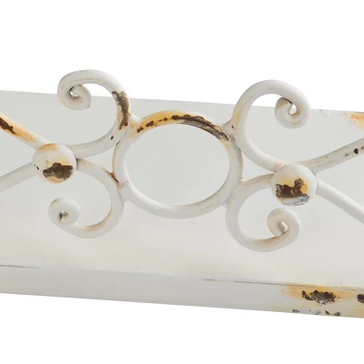 Storied Home Farmhouse Decorative Iron Ledges, Distressed Cream, Set Of 4 Sizes - Image 4