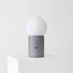 Brightech Kai Contemporary Dimmable (Includes LED Light Bulb) Desk Table Lamp Matte Cement