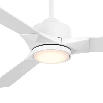 56" Casa Vieja Kali Matte White LED Damp Ceiling Fan With Remote - Image 4