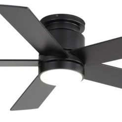 Airsurfer 42" Matte Black Ceiling Fan With 3 Colors LED Light And Remote Control,Ceiling Fan With 5 Blades,2 Downrods,6 Speeds Motor & Memory Function