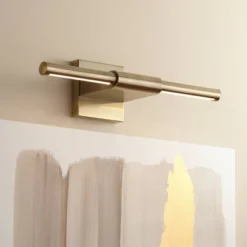 Possini Euro Design Anthony 17" High Modern Picture Wall Lamp Light Fixture Mount Living Room Indoor Hallway LED Hardwired Gold Antique Brass