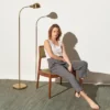 Brightech Regent Mid-Century (Includes LED Light Bulb) Gooseneck Arc Floor Lamp Antiqued Brass